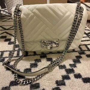 Michael Kors White Quilted Chain Shoulder Bag
